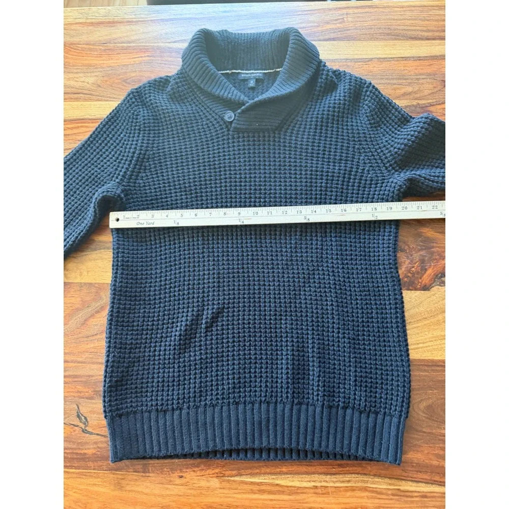 Banana‎ Republic Mens NavyWaffle Knit Shawl Collar Button Sweater Medium FA23